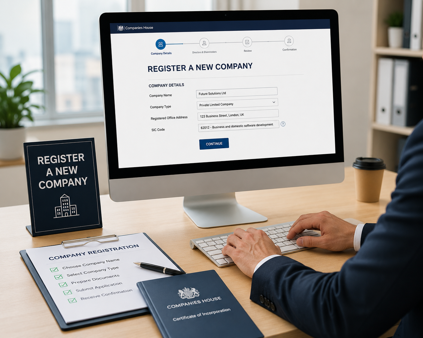 Registering a new company online